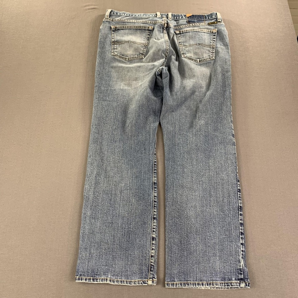 Lucky Brand Dungarees Jeans Mens 38x29 Blue Straight Leg Button Fly USA Made - Picture 1 of 16